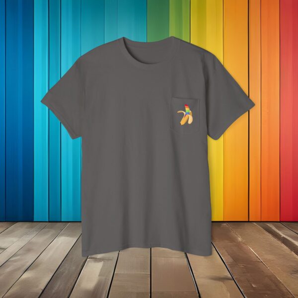 Peeling Rainbow Banana Pocket Tee, Colorful Fruit Graphic T-Shirt, Unisex Cotton Top, PRIDE Gift, Gay Present - Image 8