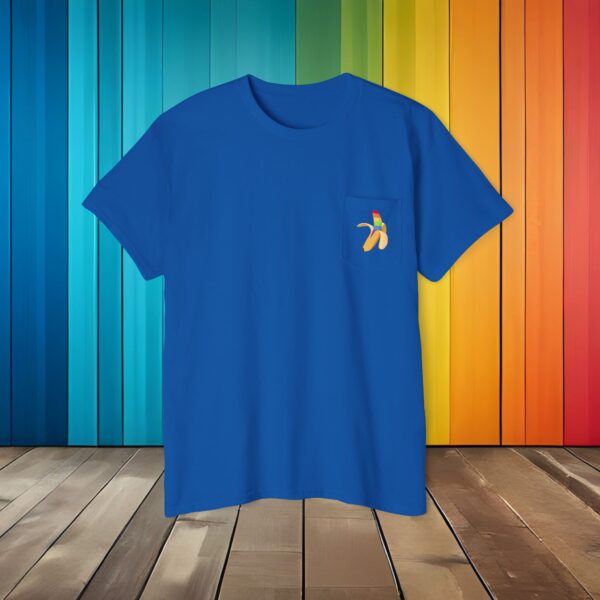 Peeling Rainbow Banana Pocket Tee, Colorful Fruit Graphic T-Shirt, Unisex Cotton Top, PRIDE Gift, Gay Present - Image 9