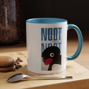 Pingu NOOT NOOT Mug, Cute Penguin Coffee Cup, Funny Animal Accent Mug, Gift for Penguin Lover, Unique Cartoon Character Drinkware, 11, 15oz