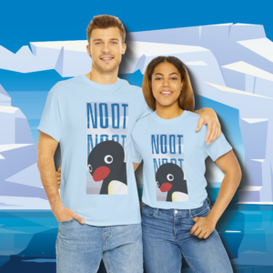 Pingu NOOT NOOT T-Shirt - Funny Cartoon Unisex Tee, Cute Penguin Graphic Shirt, Casual Top, Gift for Animal Lovers, Lightweight Summer