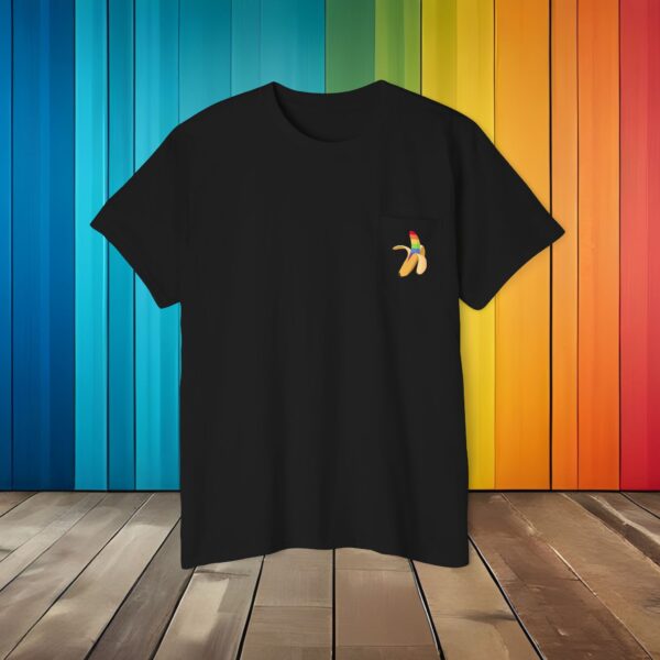 Peeling Rainbow Banana Pocket Tee, Colorful Fruit Graphic T-Shirt, Unisex Cotton Top, PRIDE Gift, Gay Present - Image 4