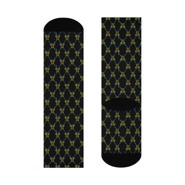 X'd Out Dead Eyes Honey Bear Argyle Pattern Socks, Cushioned Crew Socks, Alternative Grunge Footwear, Unique Gift for Her, Trendy Novelty - Image 4