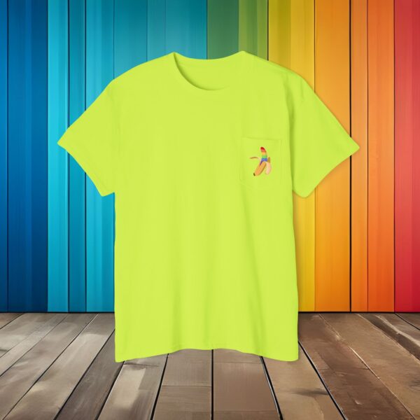 Peeling Rainbow Banana Pocket Tee, Colorful Fruit Graphic T-Shirt, Unisex Cotton Top, PRIDE Gift, Gay Present - Image 5