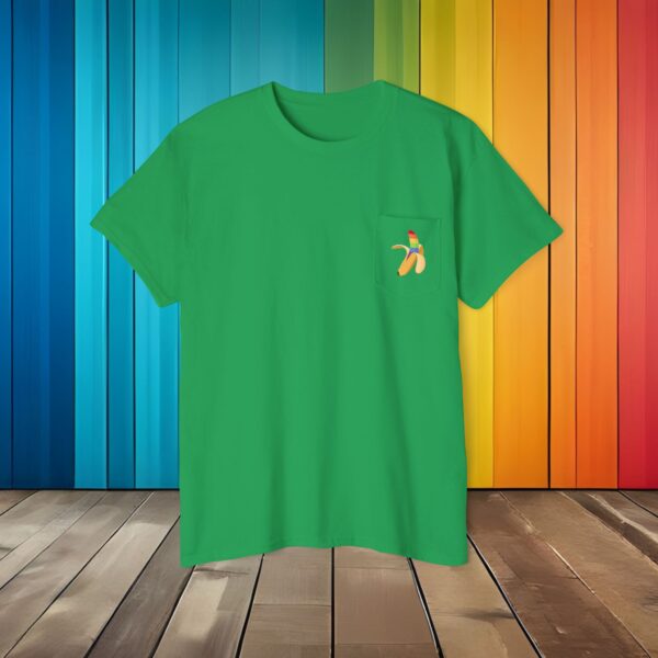 Peeling Rainbow Banana Pocket Tee, Colorful Fruit Graphic T-Shirt, Unisex Cotton Top, PRIDE Gift, Gay Present - Image 6