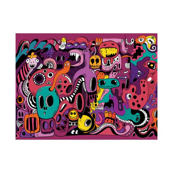 Poster, Monsters Doodle Graffiti 24" x 18", Satin Poster 300gsm, Wall Art Print, Home Decor, Kids Room Decor, Nursery Art, Bedroom - Image 3